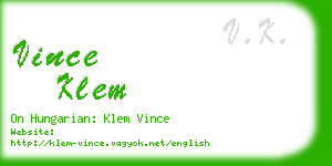 vince klem business card